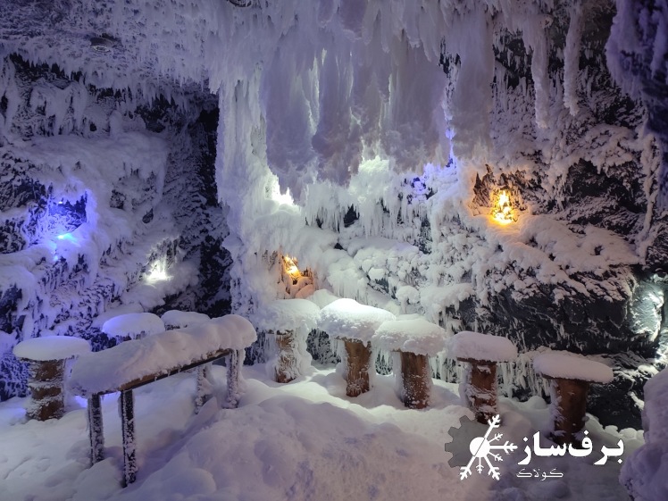 نمونه کیفیت برف تولید شده توسط دستگاه های برف ساز کولاک در اتاق برف مجموعه گرین لند شیراز